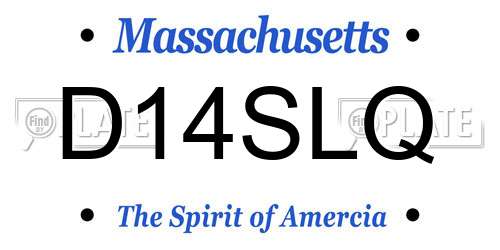 D14SLQ Massachusetts License Plate