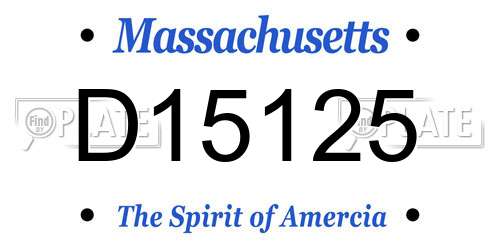 D15125 Massachusetts License Plate