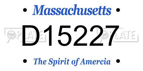 D15227 Massachusetts License Plate