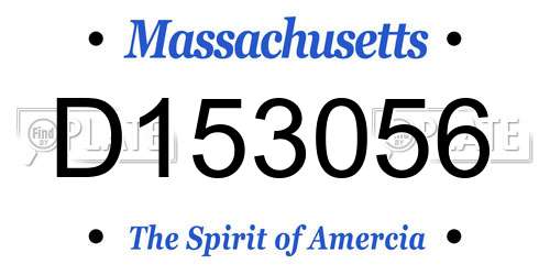 D153056 Massachusetts License Plate