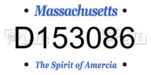 D153086 Massachusetts License Plate