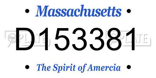 D153381 Massachusetts License Plate
