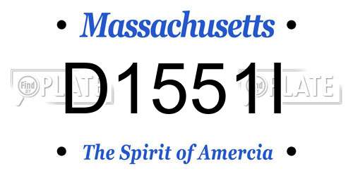 D1551I Massachusetts License Plate