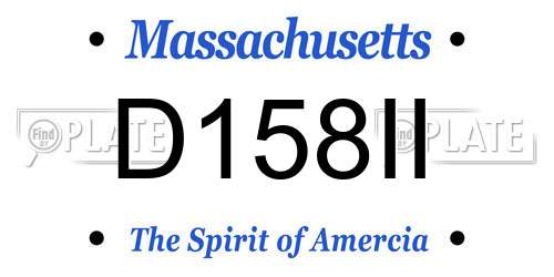 D158II Massachusetts License Plate