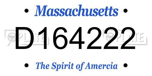 D164222 Massachusetts License Plate