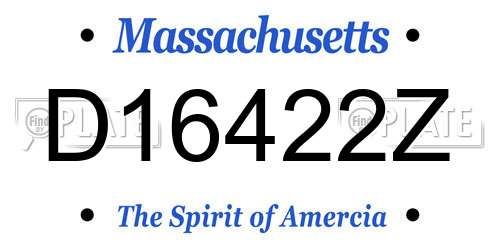 D16422Z Massachusetts License Plate