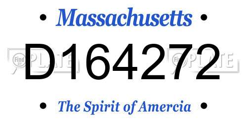 D164272 Massachusetts License Plate