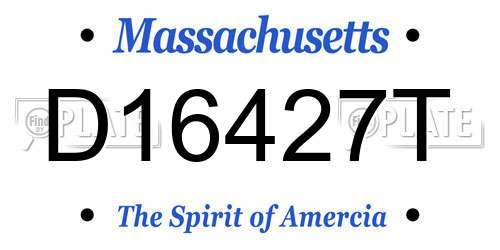 D16427T Massachusetts License Plate