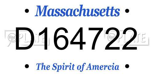 D164722 Massachusetts License Plate