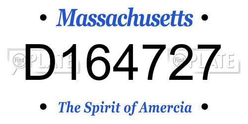 D164727 Massachusetts License Plate