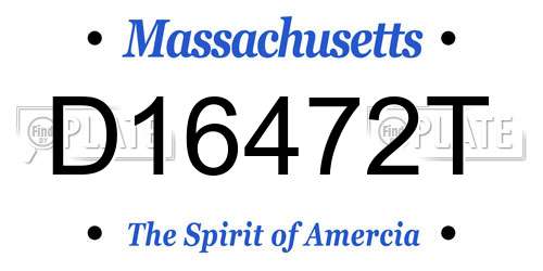 D16472T Massachusetts License Plate
