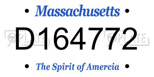 D164772 Massachusetts License Plate