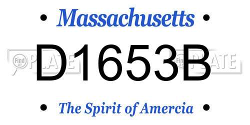 D1653B Massachusetts License Plate