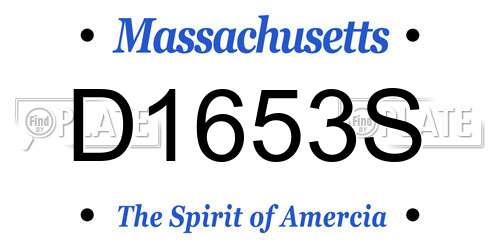 D1653S Massachusetts License Plate