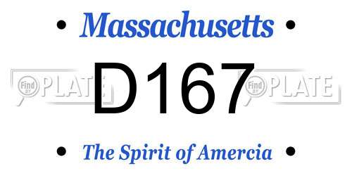 D167 Massachusetts License Plate
