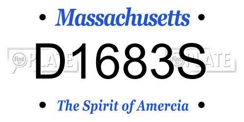 D1683S Massachusetts License Plate
