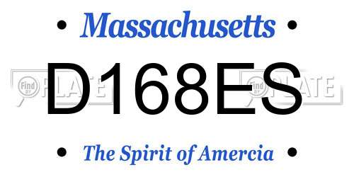 D168ES Massachusetts License Plate