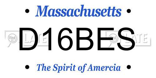 D16BES Massachusetts License Plate
