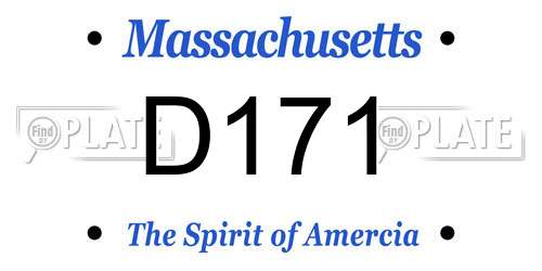 D171 Massachusetts License Plate