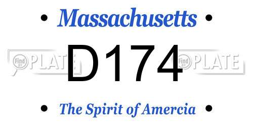 D174 Massachusetts License Plate