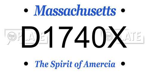 D1740X Massachusetts License Plate