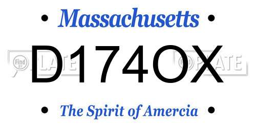 D174OX Massachusetts License Plate