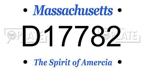 D17782 Massachusetts License Plate