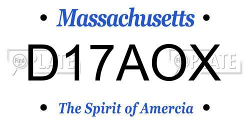 D17AOX Massachusetts License Plate