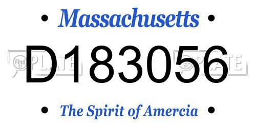 D183056 Massachusetts License Plate