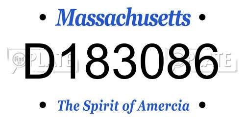 D183086 Massachusetts License Plate