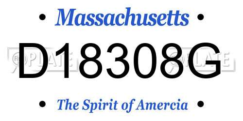 D18308G Massachusetts License Plate