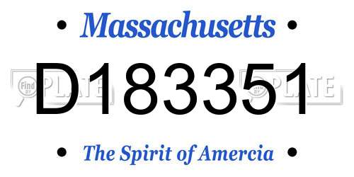 D183351 Massachusetts License Plate