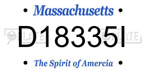 D18335I Massachusetts License Plate