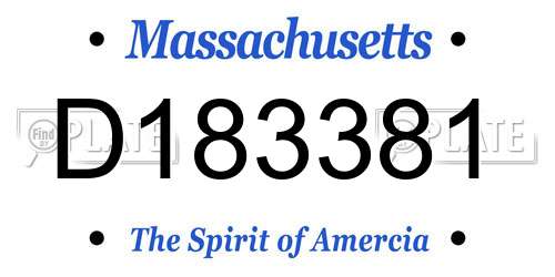 D183381 Massachusetts License Plate