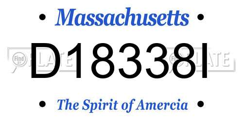 D18338I Massachusetts License Plate