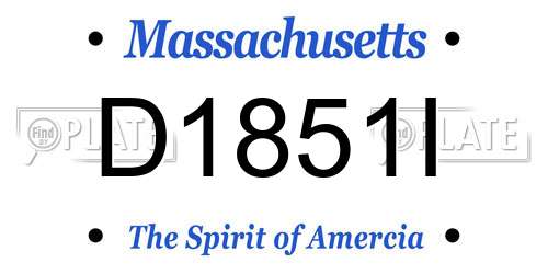 D1851I Massachusetts License Plate