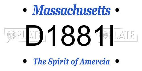 D1881I Massachusetts License Plate