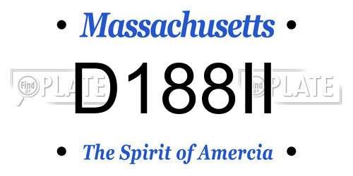 D188II Massachusetts License Plate