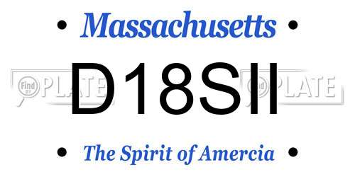 D18SII Massachusetts License Plate