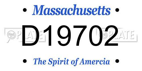 D19702 Massachusetts License Plate
