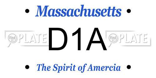 D1A Massachusetts License Plate