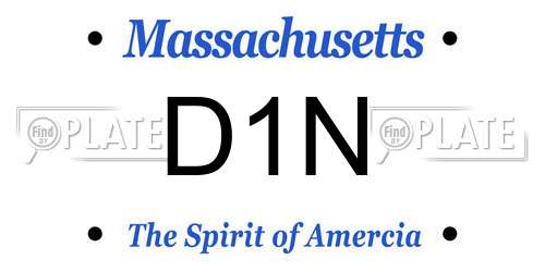 D1N Massachusetts License Plate