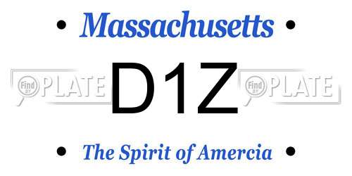 D1Z Massachusetts License Plate
