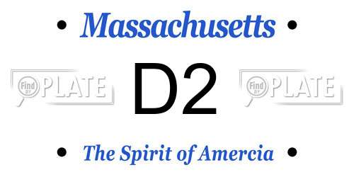 D2 Massachusetts License Plate
