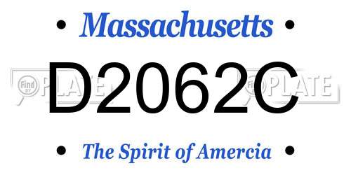 D2062C Massachusetts License Plate