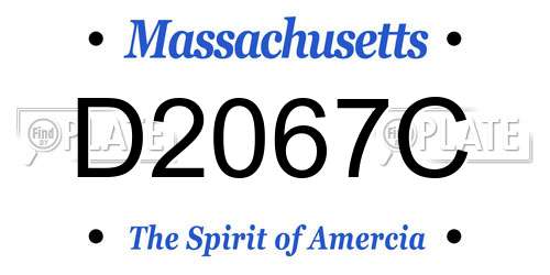 D2067C Massachusetts License Plate