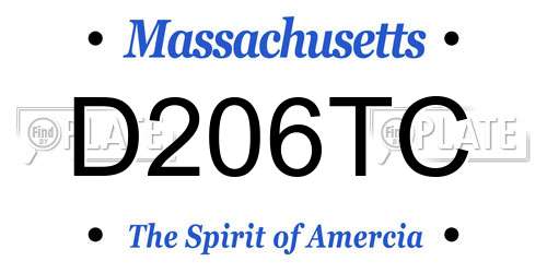 D206TC Massachusetts License Plate