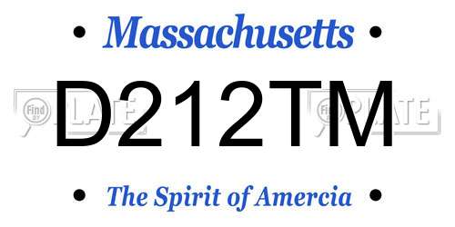 D212TM Massachusetts License Plate