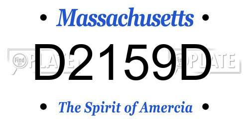 D2159D Massachusetts License Plate