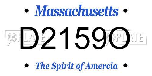 D2159O Massachusetts License Plate